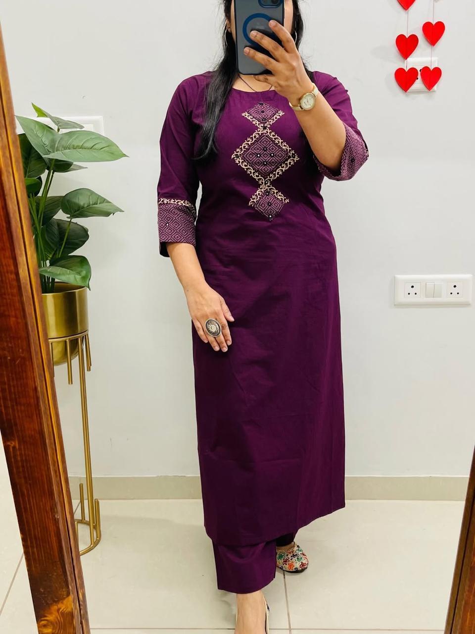 Tanvi Kurti Aline kurti pattern paired with Ankle length Pant Kurta Set - Tanvi Kurti