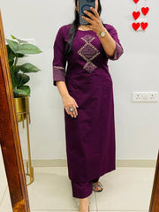 Tanvi Kurti Aline kurti pattern paired with Ankle length Pant Kurta Set - Tanvi Kurti
