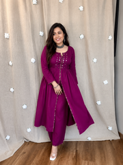 Tanvi Kurti Noor Front Cut Cotton Slub Kurta Set