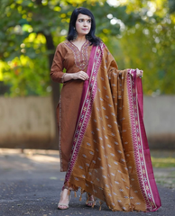 Beautiful Rust Dupatta Set - Tanvi Kurti