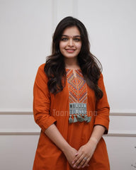 Tanvi Kurti Zariya Rust Embroidered Kurta Set - Tanvi Kurti