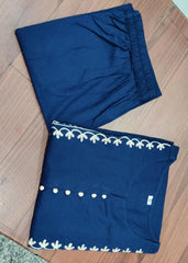 Women Cotton Blue Pakistani Kurta Palazzo set - Tanvi Kurti
