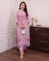 Women Pink Pakistani Dupatta set - Tanvi Kurti