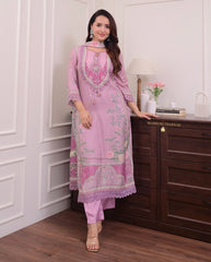 Women Pink Pakistani Dupatta set - Tanvi Kurti