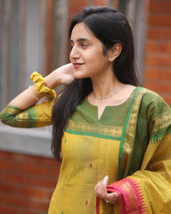 Women South Kanchi Cotton Dupatta set - Tanvi Kurti