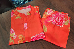 Trending Muslin Saffron Co - ord set - Tanvi Kurti