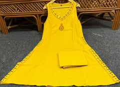 Yellow Cotton Embroidery Co - Ord Set - Tanvi Kurti