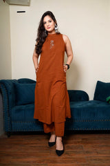 Rust Elegance Co - Ord set - Tanvi Kurti