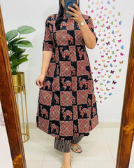 Black Premium Jaipuri Floral Fine Cotton Co-Ord Set