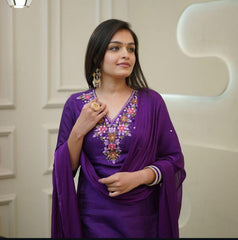 Purple Grace Embroidered Kurta Set