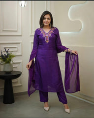 Purple Grace Embroidered Kurta Set
