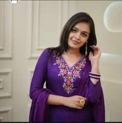 Purple Grace Embroidered Kurta Set