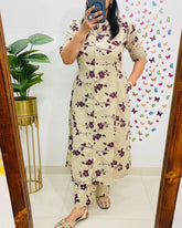 cotton co-ord set, florral kurta set, tanvi kurti