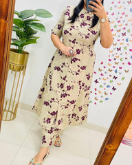 cotton co-ord set, florral kurta set, tanvi kurti