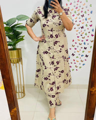 cotton co-ord set, florral kurta set, tanvi kurti