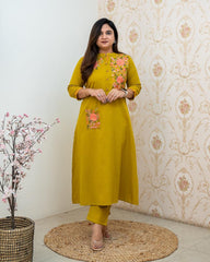 embroidery kurti, cotton kurti pant, tanvi kurti