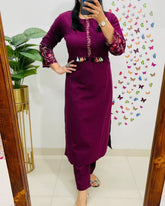 Embroidery kurta set, cotton kurta set, tanvi kurti