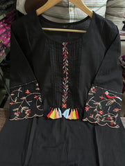 Embroidery Kurta set, cotton kurta set, tanvi kurti