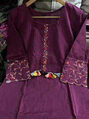 Embroidery kurta set, cotton kurta set, tanvi kurti