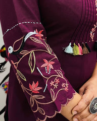 Embroidery kurta set, cotton kurta set, tanvi kurti