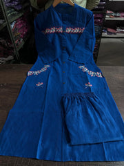Pure Fine Cotton Embroidered Kurta Set - Tanvi Kurti
