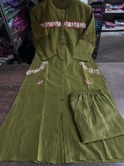 Elegant Pure Cotton Embroidered Kurta Set - Tanvi Kurti