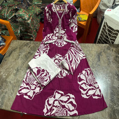 Vibrant Floral Print Kurta Pant Dupatta Set