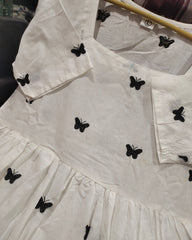 Stylish Black Butterfly Midi Dress