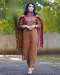 Beautiful Rust Dupatta Set - Tanvi Kurti