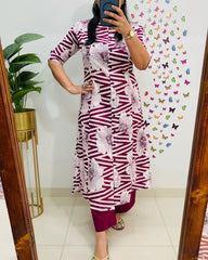 Premium Fine Cotton Printed Kurta Pant Set