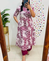 Premium Fine Cotton Printed Kurta Pant Set