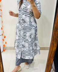 Premium Gray Fine Cotton Kurta Pant Set