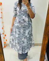 Premium Gray Fine Cotton Kurta Pant Set