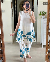 Summer Bloom Blue Printed Co-Ord Set