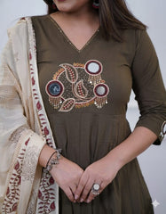 ANARKALI KURTA PENT WITH DUPATTA SUIT SET