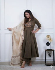 ANARKALI KURTA PENT WITH DUPATTA SUIT SET