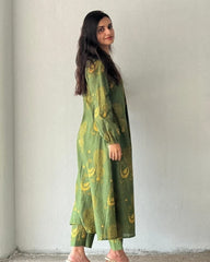Tanvi Kurti Pure Cotton discharge print kaftan style Kurta Set - Tanvi Kurti