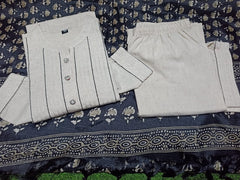 Tanvi Kurti Minimal Ivory Festive Dupatta Set - Tanvi Kurti