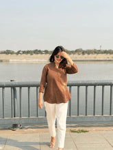 Tanvi Kurti Brown Minimal Co - ord Set - Tanvi Kurti