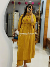 Tanvi Kurti Mustard Embroidered Dupatta Set - Tanvi Kurti