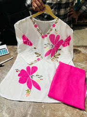 Tanvi Kurti Pink Floral Mul Cotton Co-ord Set