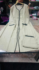 Tanvi Kurti Noor Front Cut Cotton Slub Kurta Set