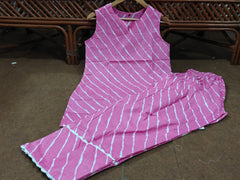 Tanvi Kurti Pink Leheriya Cotton Co-Ord Set