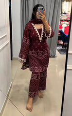 Tanvi Kurti Royal Bandhani Cotton 3-Piece Suit Set