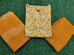 Women Cotton Yellow Dupatta Set - Tanvi Kurti