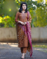 Beautiful Rust Dupatta Set - Tanvi Kurti