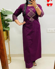 Tanvi Kurti Aline kurti pattern paired with Ankle length Pant Kurta Set - Tanvi Kurti