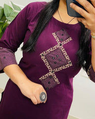 Tanvi Kurti Aline kurti pattern paired with Ankle length Pant Kurta Set - Tanvi Kurti
