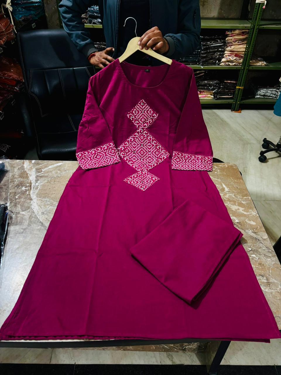 Tanvi Kurti Aline kurti pattern paired with Ankle length Pant Kurta Set - Tanvi Kurti