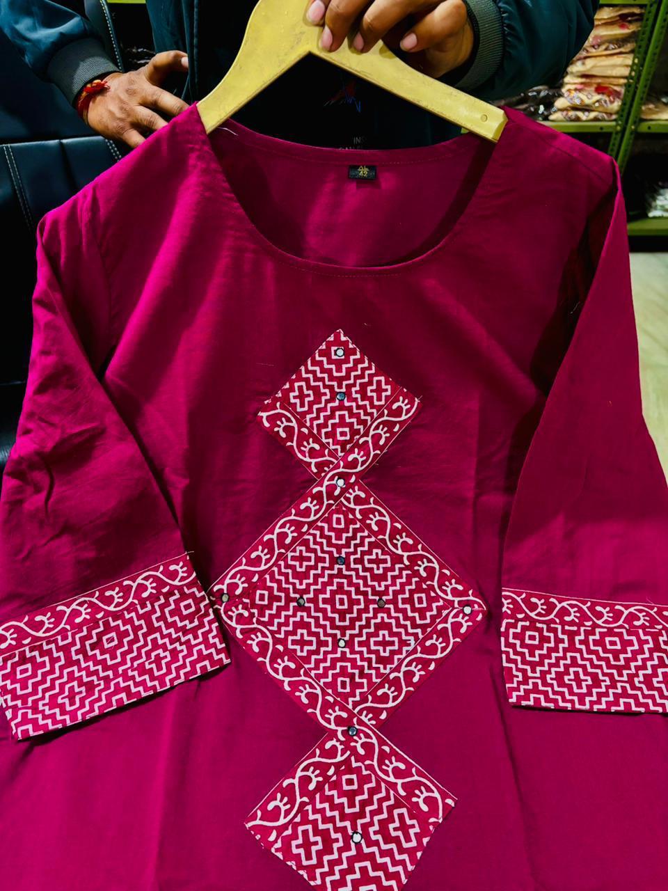 Tanvi Kurti Aline kurti pattern paired with Ankle length Pant Kurta Set - Tanvi Kurti